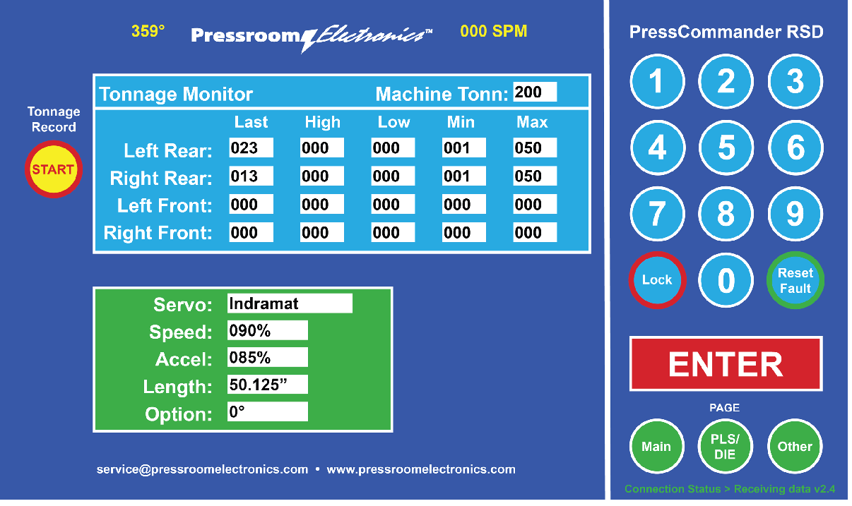 Servo Control Screen