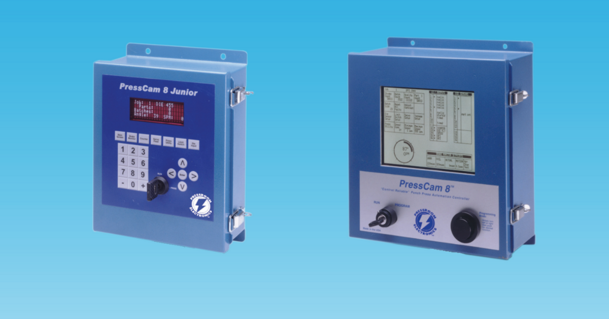 Pressroom Electronics' programmable limit switches, designed for precise press automation and improved stamping efficiency.